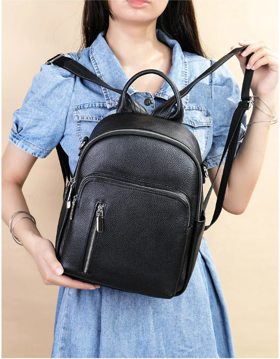 Rucsac dama piele naturala Delis Arianwen GT2737 Negru - imagine 2