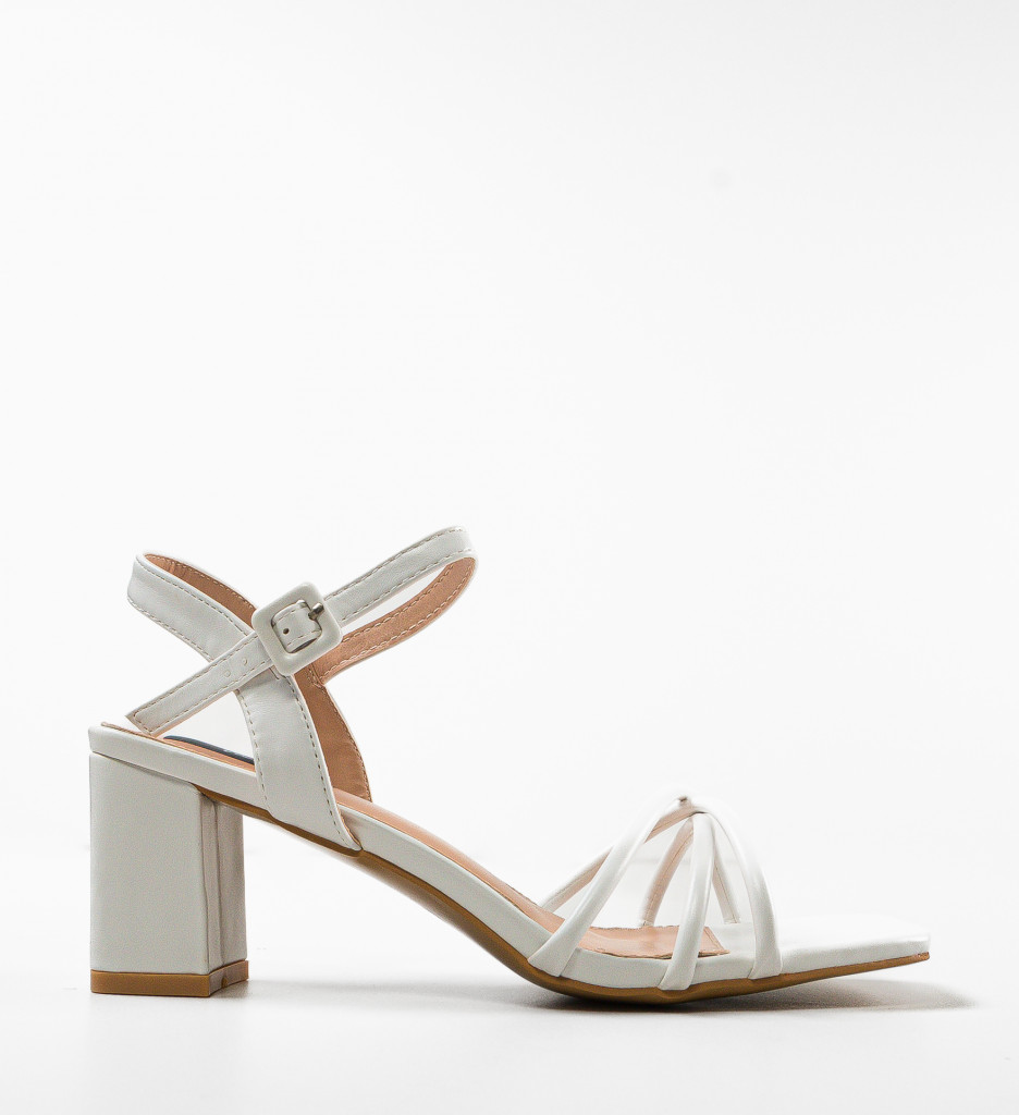 Sandale cu Toc Mpho Albe | Eleganță și Stil - imagine 5