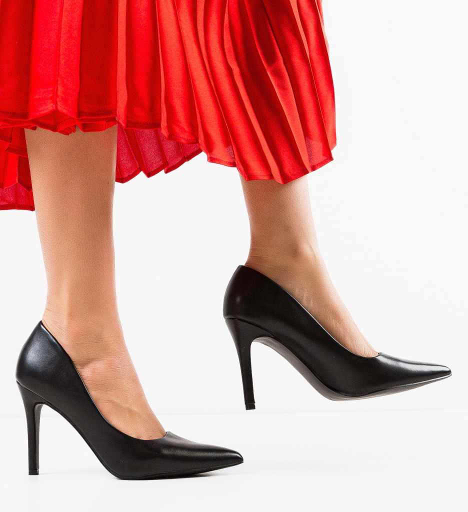 Pantofi Dama Howe Negri cu Toc Eleganți - imagine 4