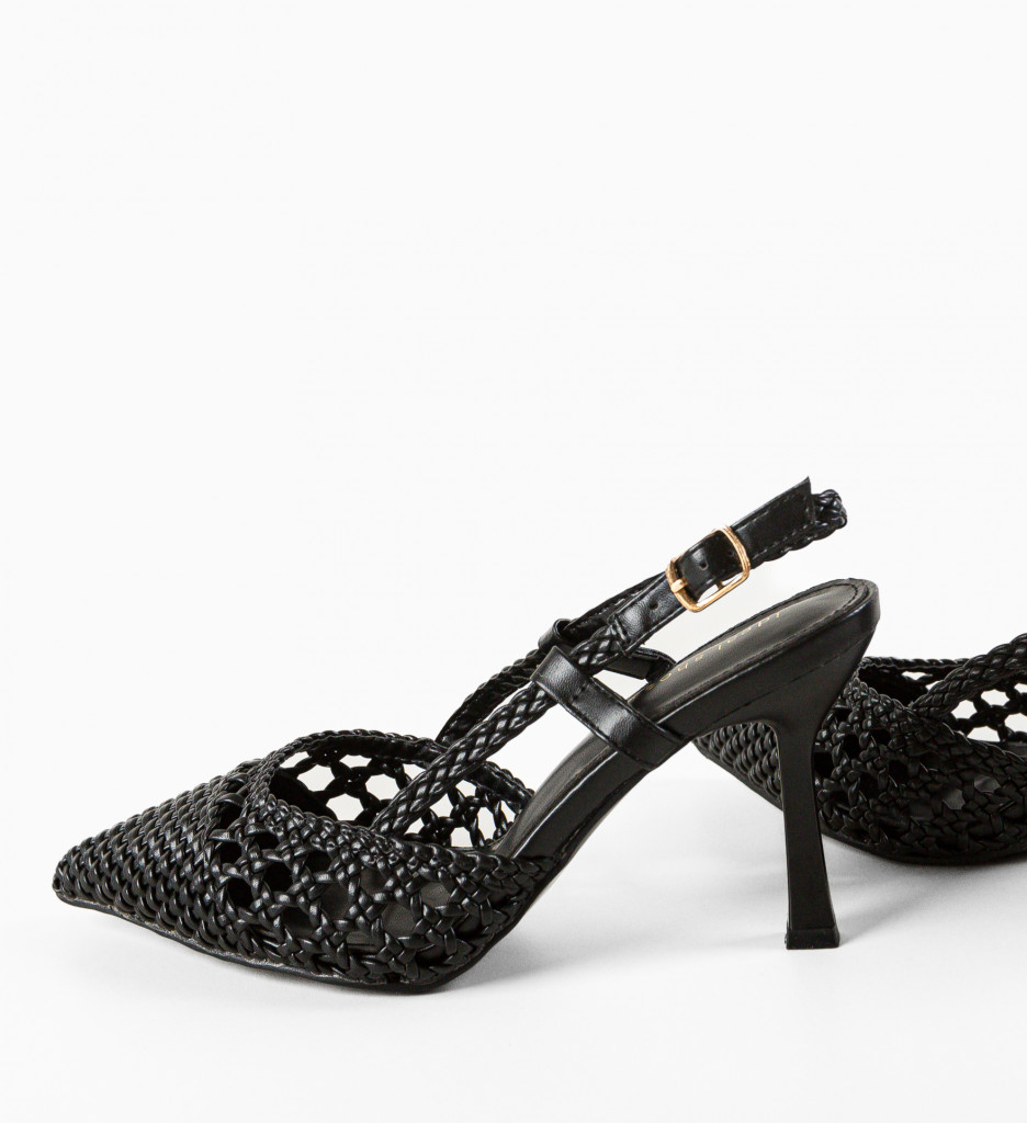 Pantofi dama Celestit Negri cu toc elegant - imagine 9