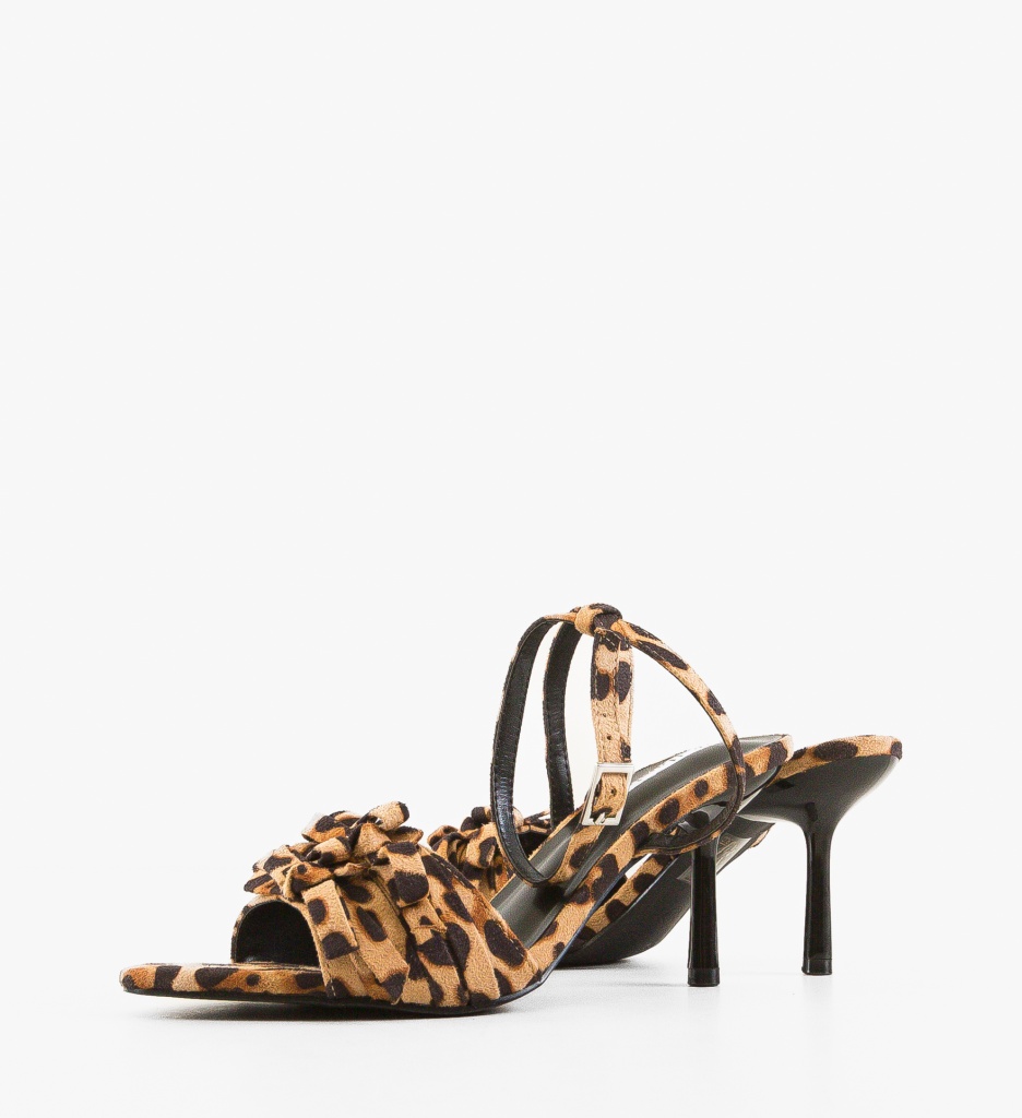 Sandale Devon Animal Print cu Toc Elegant - imagine 3