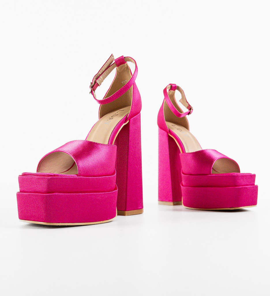 Sandale cu Toc Laverne Fuchsia - Eleganță Vibrantă - imagine 5