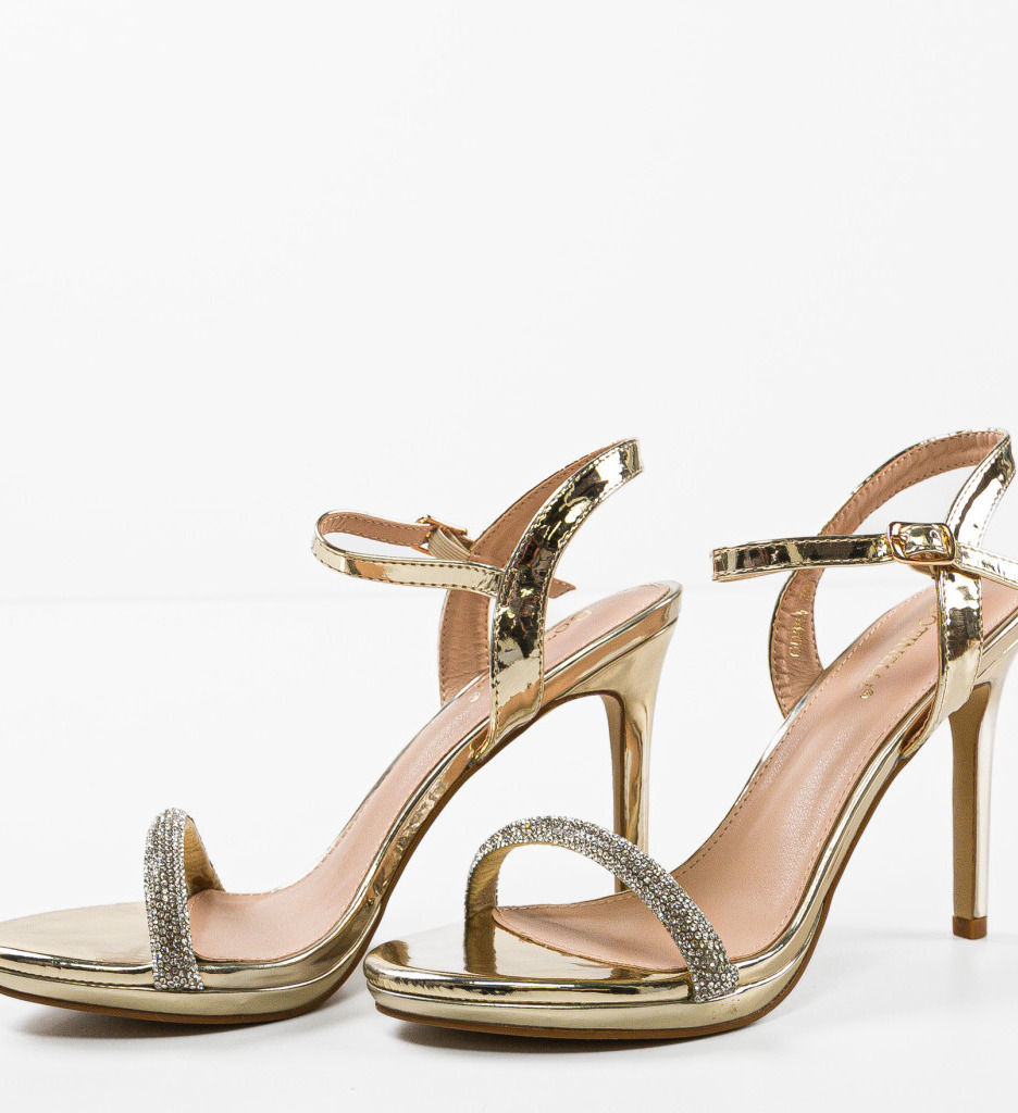 Sandale Edward Aurii cu Toc Elegante - Stil Refinat - imagine 5