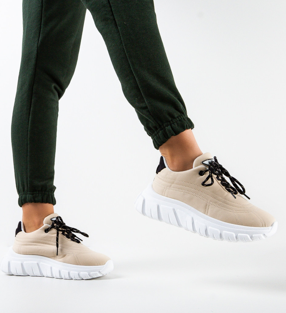 Sneakers Dama Aviana Bej - Confort și Stil - imagine 2