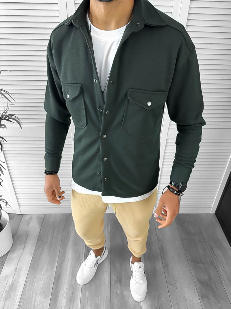 Camașă Bărbați Casual Kaki Slim Fit | Model 12910