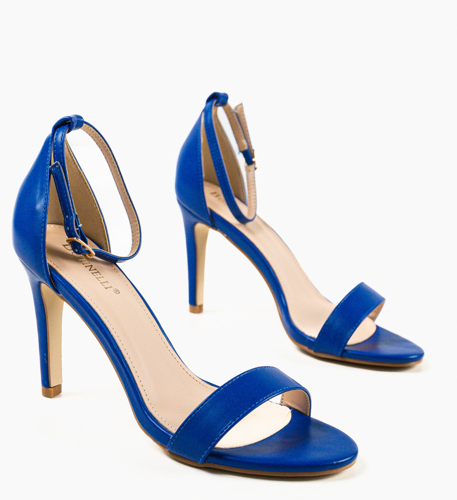 Sandale cu toc Rekoman Albastre Elegante - imagine 8