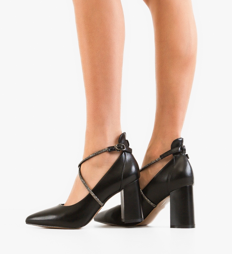 Pantofi cu Toc Lease Negri | Eleganță Atemporală - imagine 3