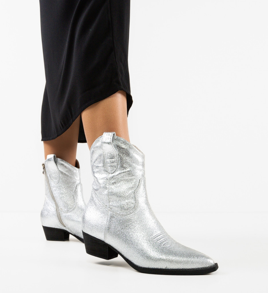 Botine Dama Lexz Argintii | Elegante - imagine 2