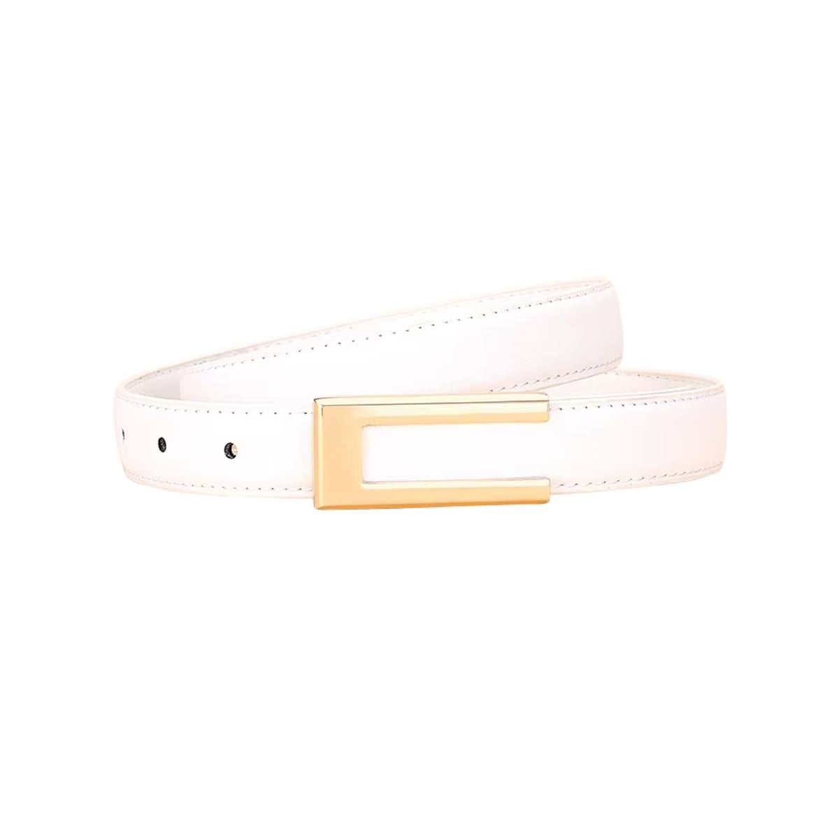 Curea dama Amanda C-208 din piele naturala, alba, 2.5 cm