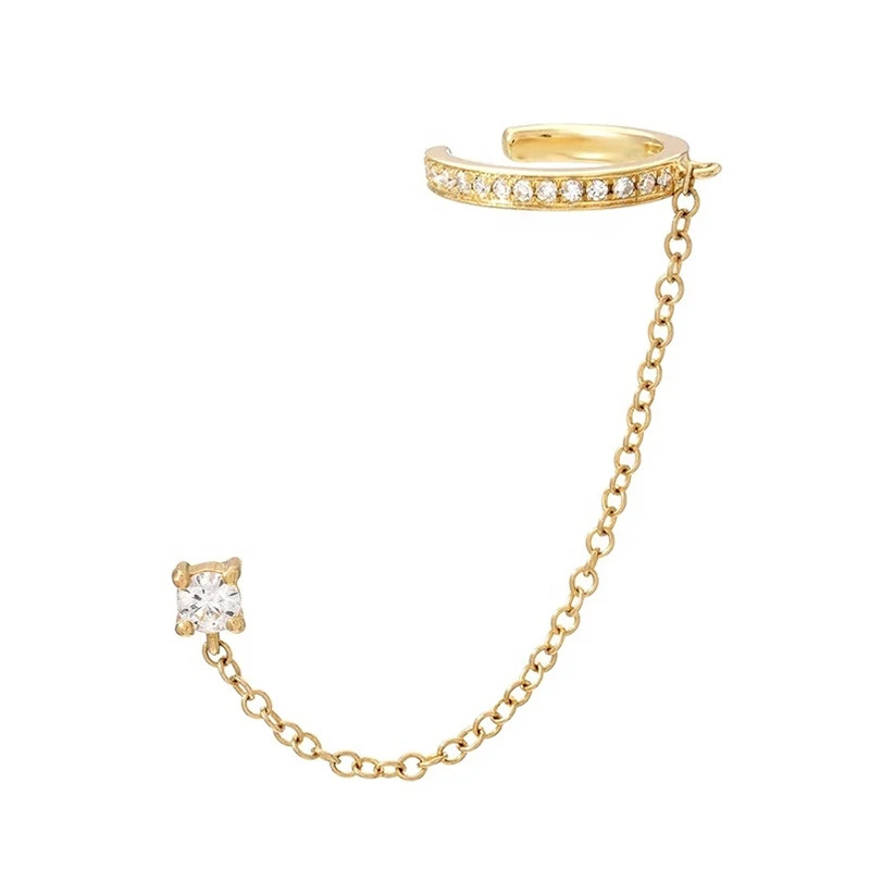 Cercel Ear Cuff Argint Amanda cu Lanț