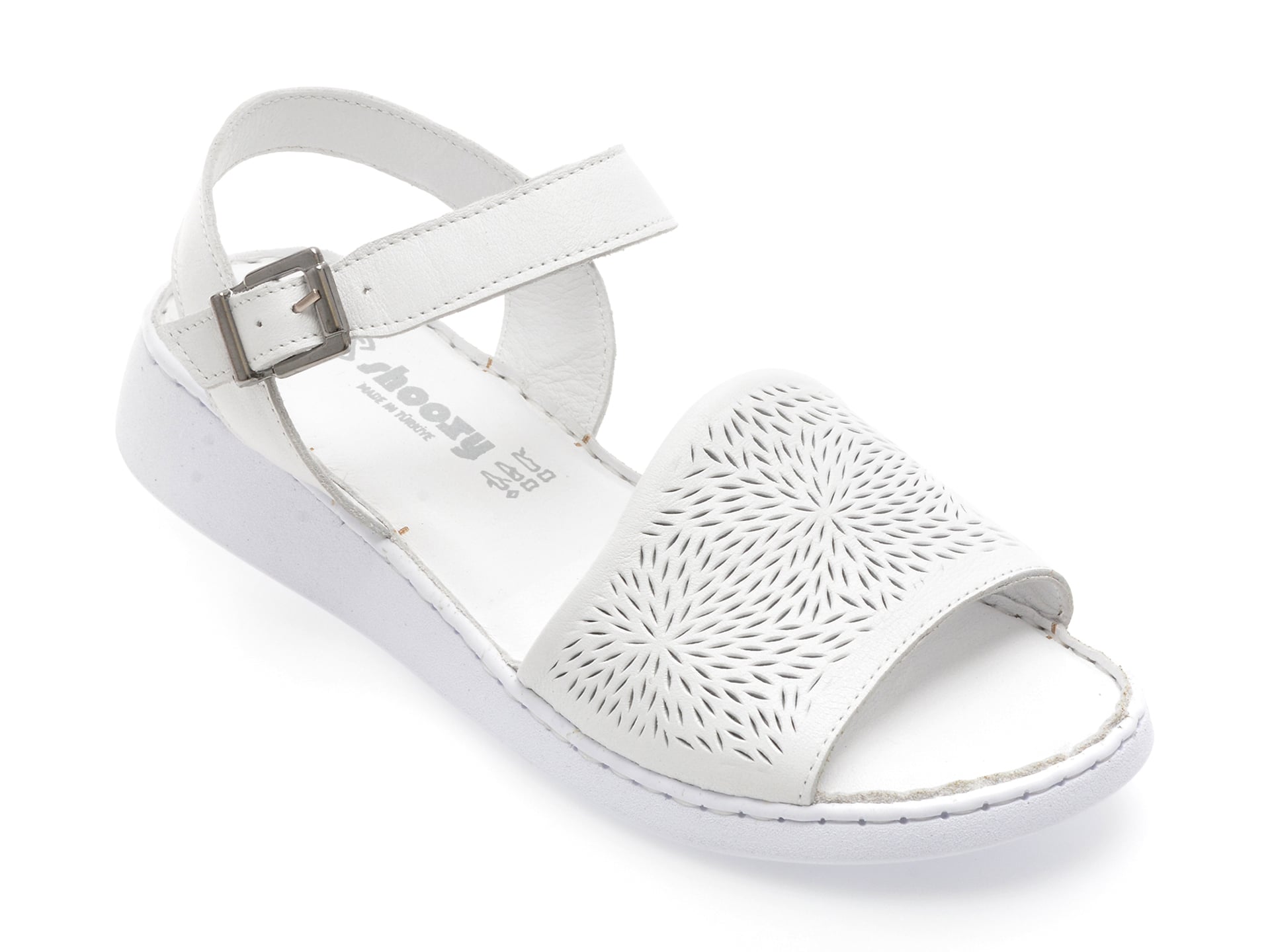 Sandale SHOOZy albe din piele naturală