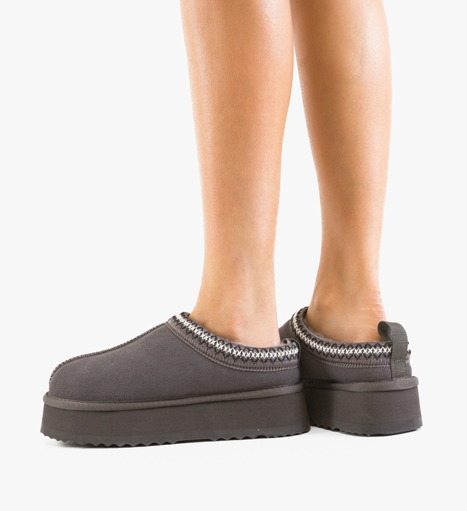 Papuci Ug Grizly Gri Depurtat | Confort Superior - imagine 4