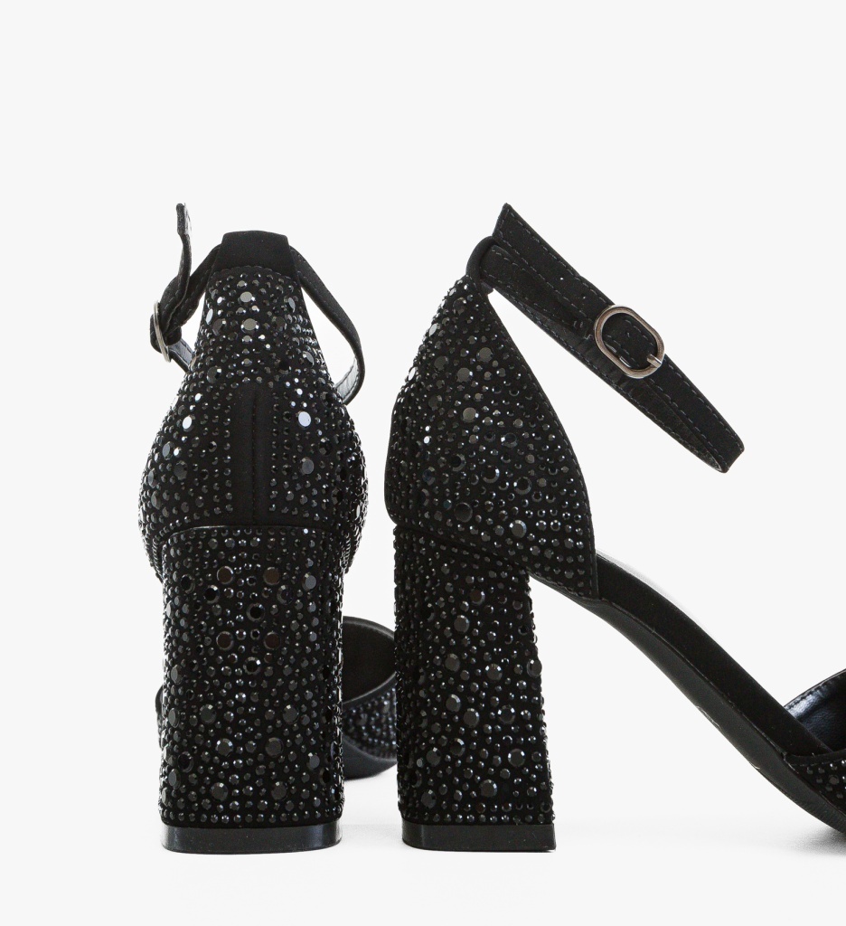 Pantofi Dama Plyka Negri Eleganți cu Toc - imagine 2