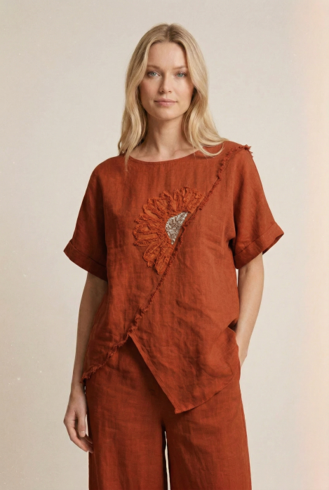 Bluza In Caramizie cu Paiete Shopika