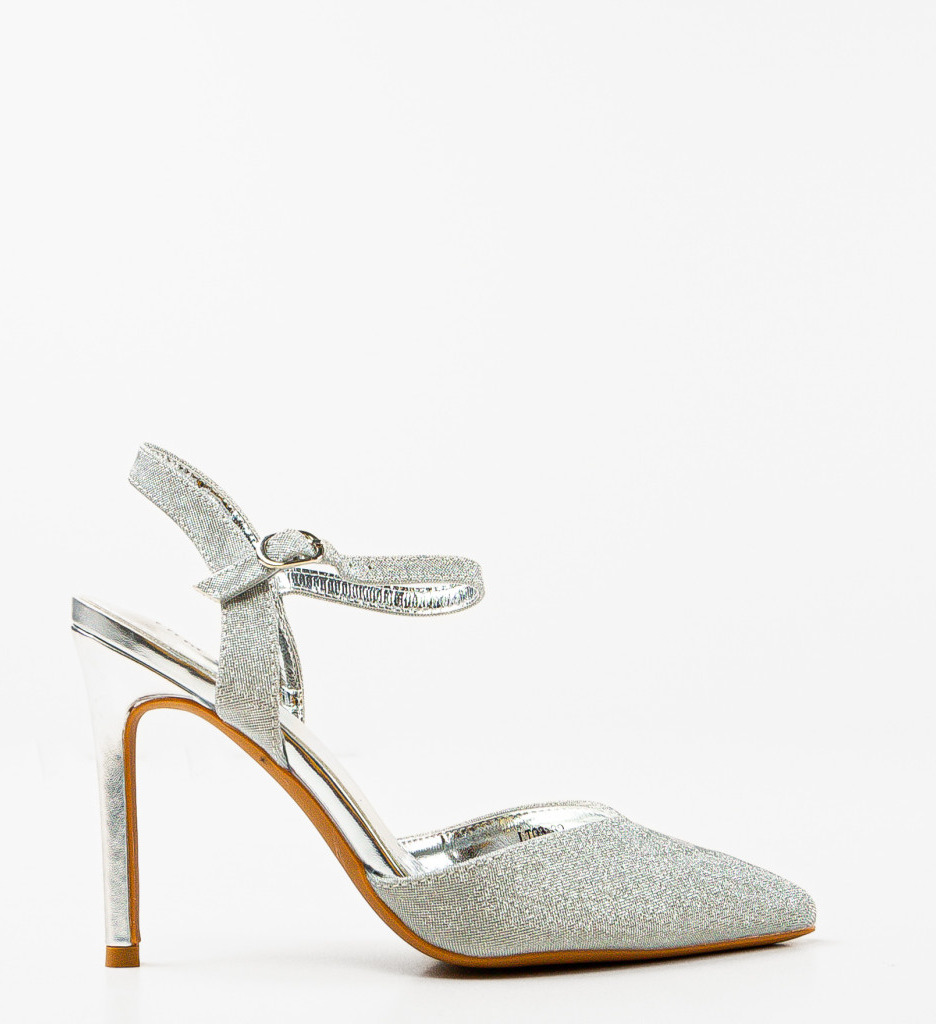 Pantofi Dama Valborg Argintii - Eleganță și Stil - imagine 4