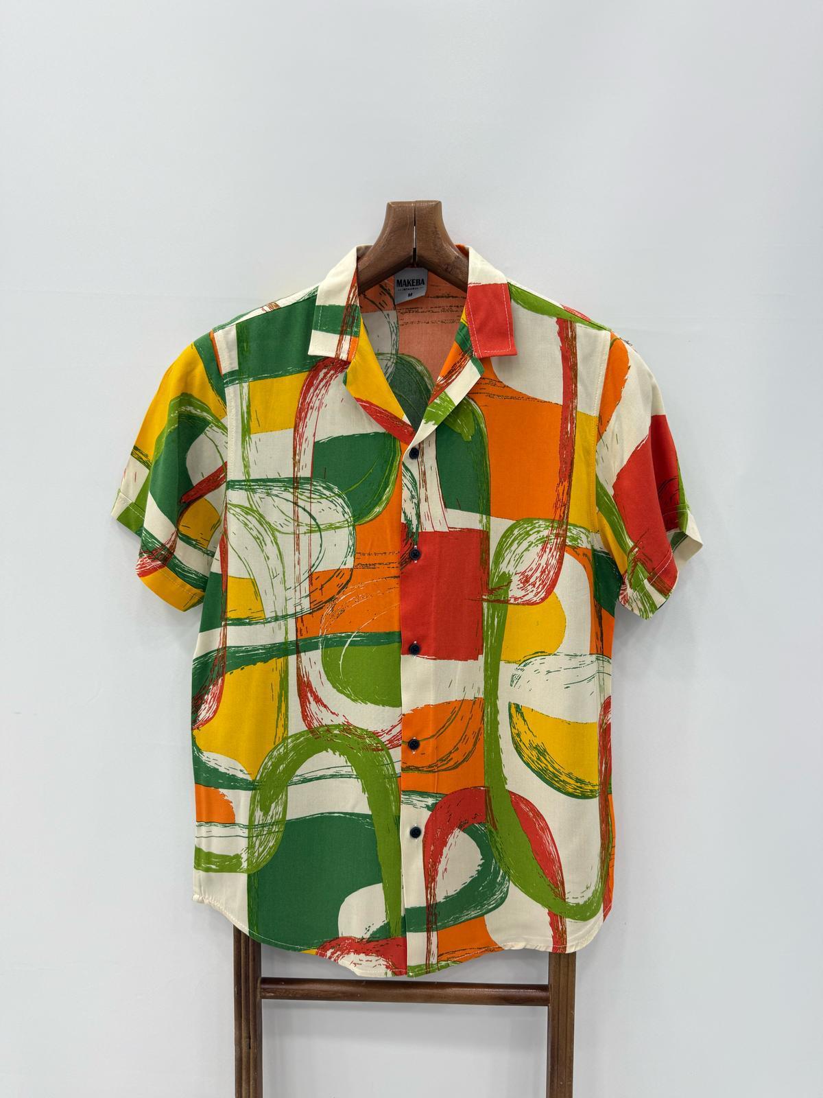 Cămăși Bărbați Premium Imprimeu Slim Fit