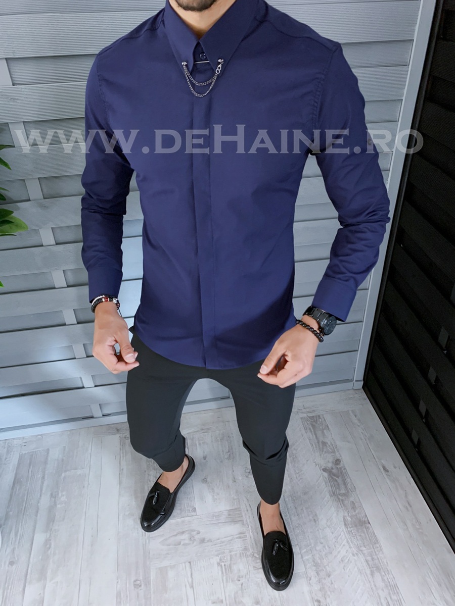 Cămașă Bleumarin Slim Fit - Stil Modern