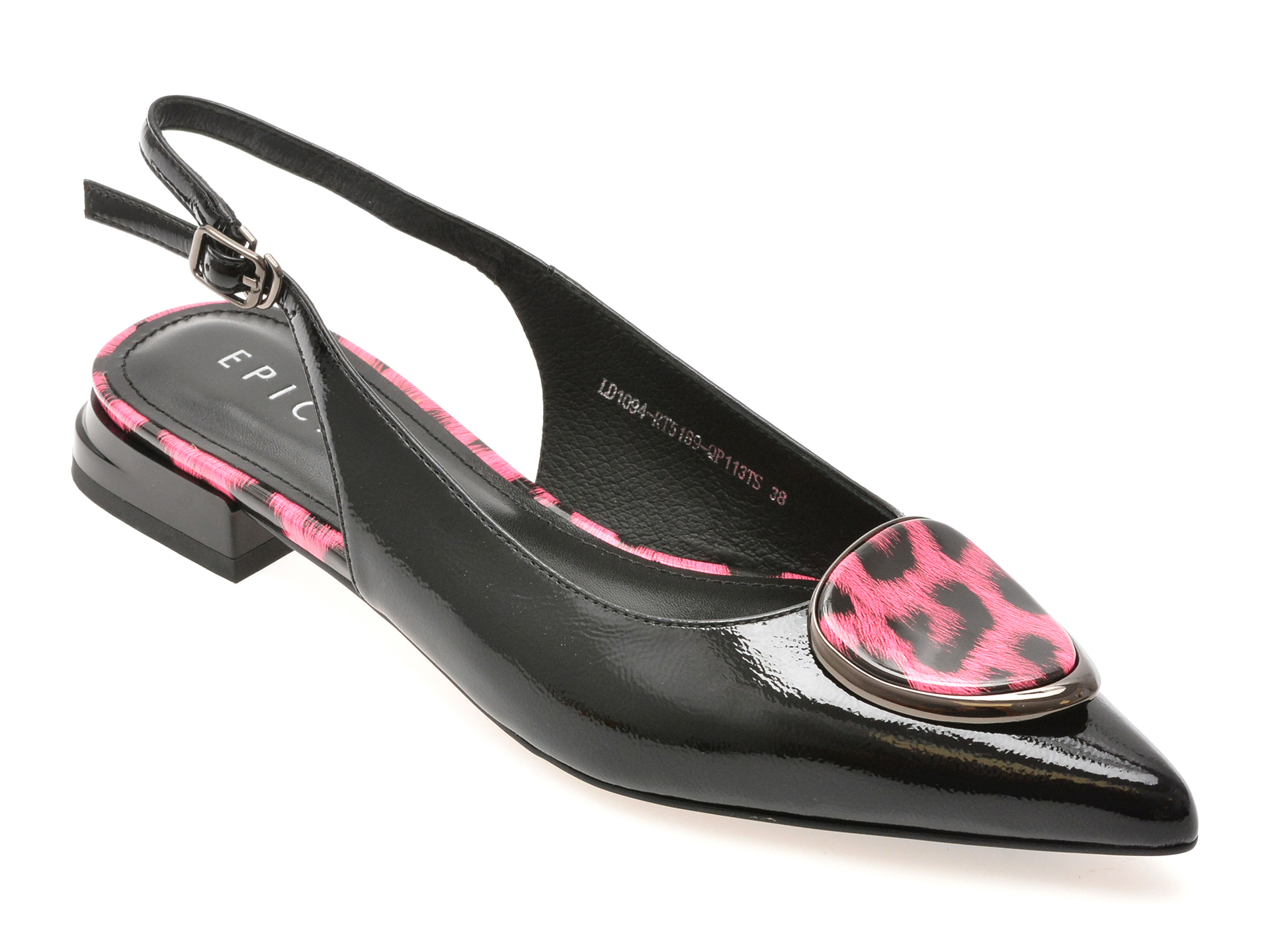 Pantofi Epica Negri Piele Lacuită Eleganți