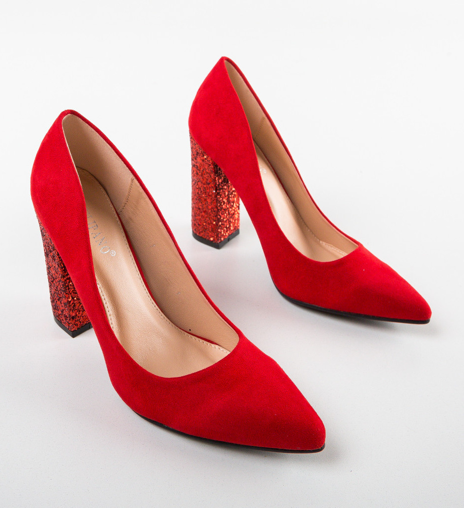 Pantofi Clarke Rosii cu Toc - Eleganță Maximă - imagine 8