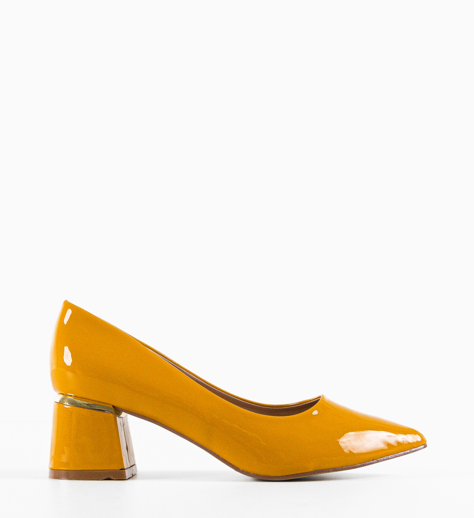 Pantofi cu Toc Galbeni Fedlimi - Eleganță - imagine 5
