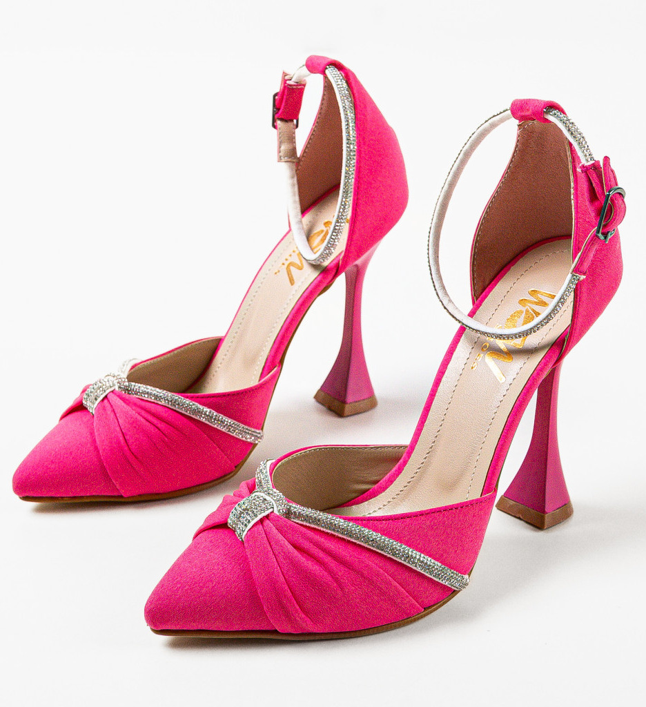 Pantofi dama Ampyl Roz cu Toc Eleganți - imagine 6