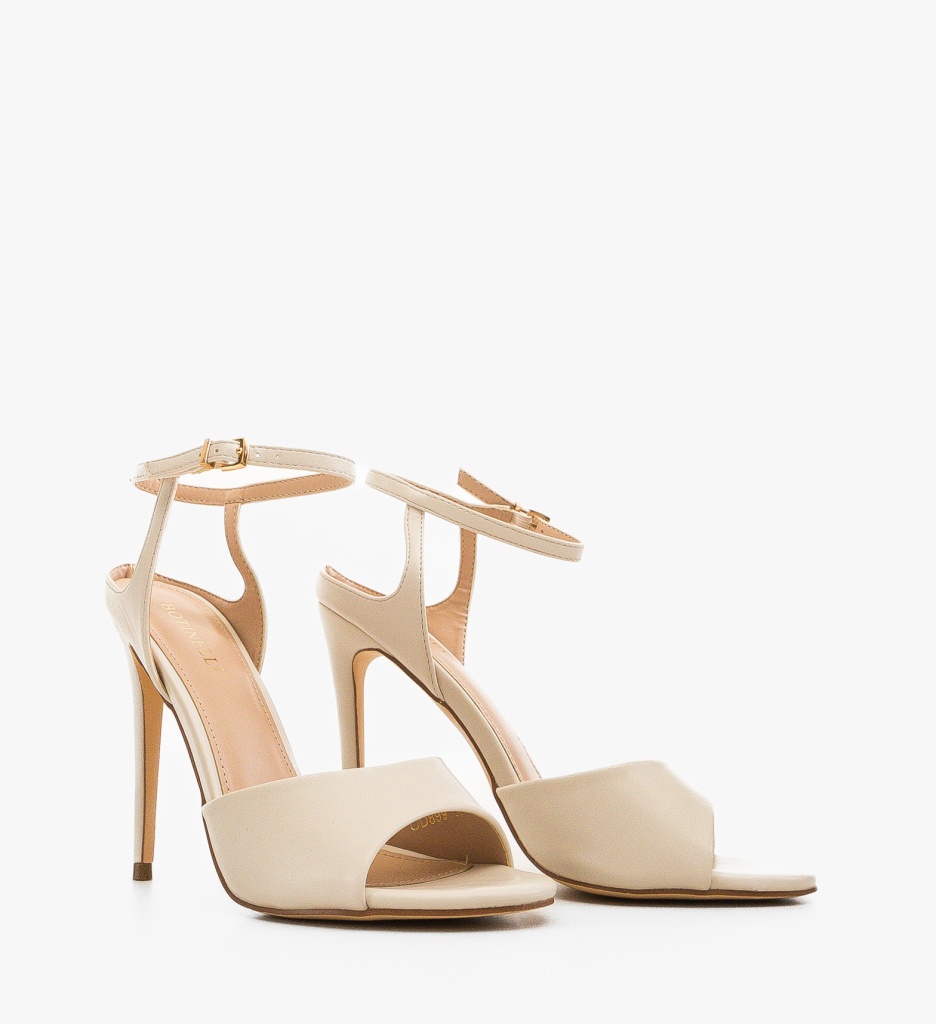 Sandale Dama Bej cu Toc Elegante - imagine 6