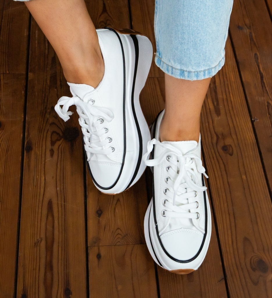 Sneakers Dama Marble Albi | Eleganță Sport