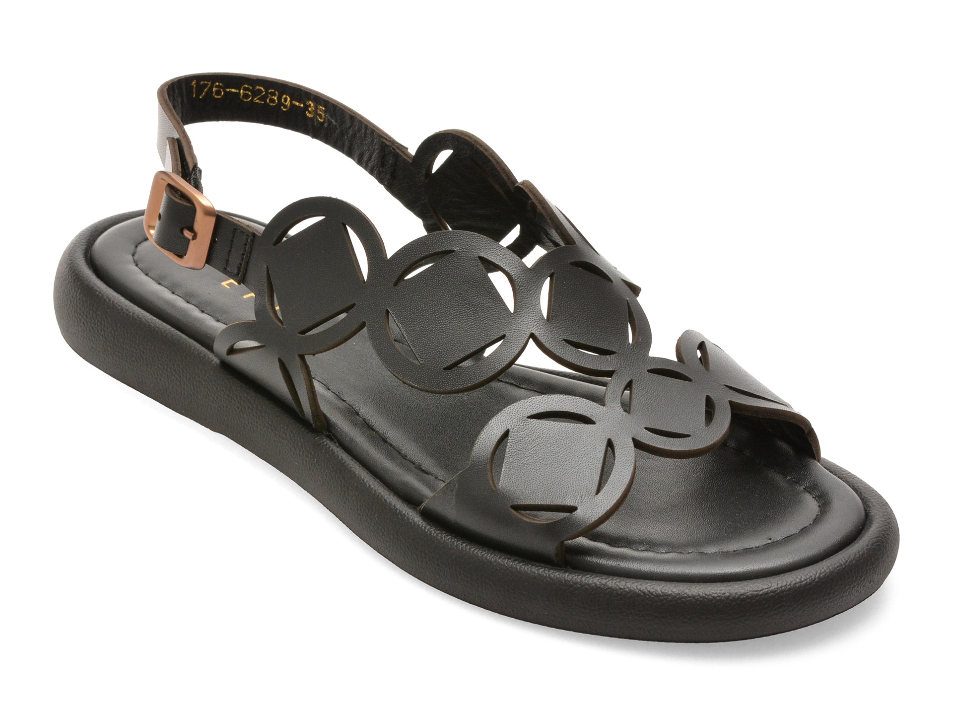 Sandale EPICA negre din piele naturală