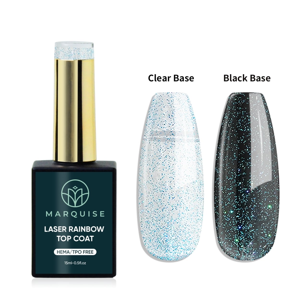 Top Coat Laser Rainbow Picadili, 15 ml, Efect Curcubeu
