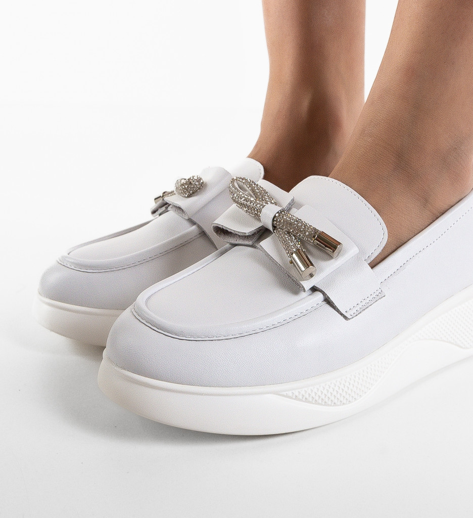Pantofi Casual Dama Eacona Albi - Stil & Confort