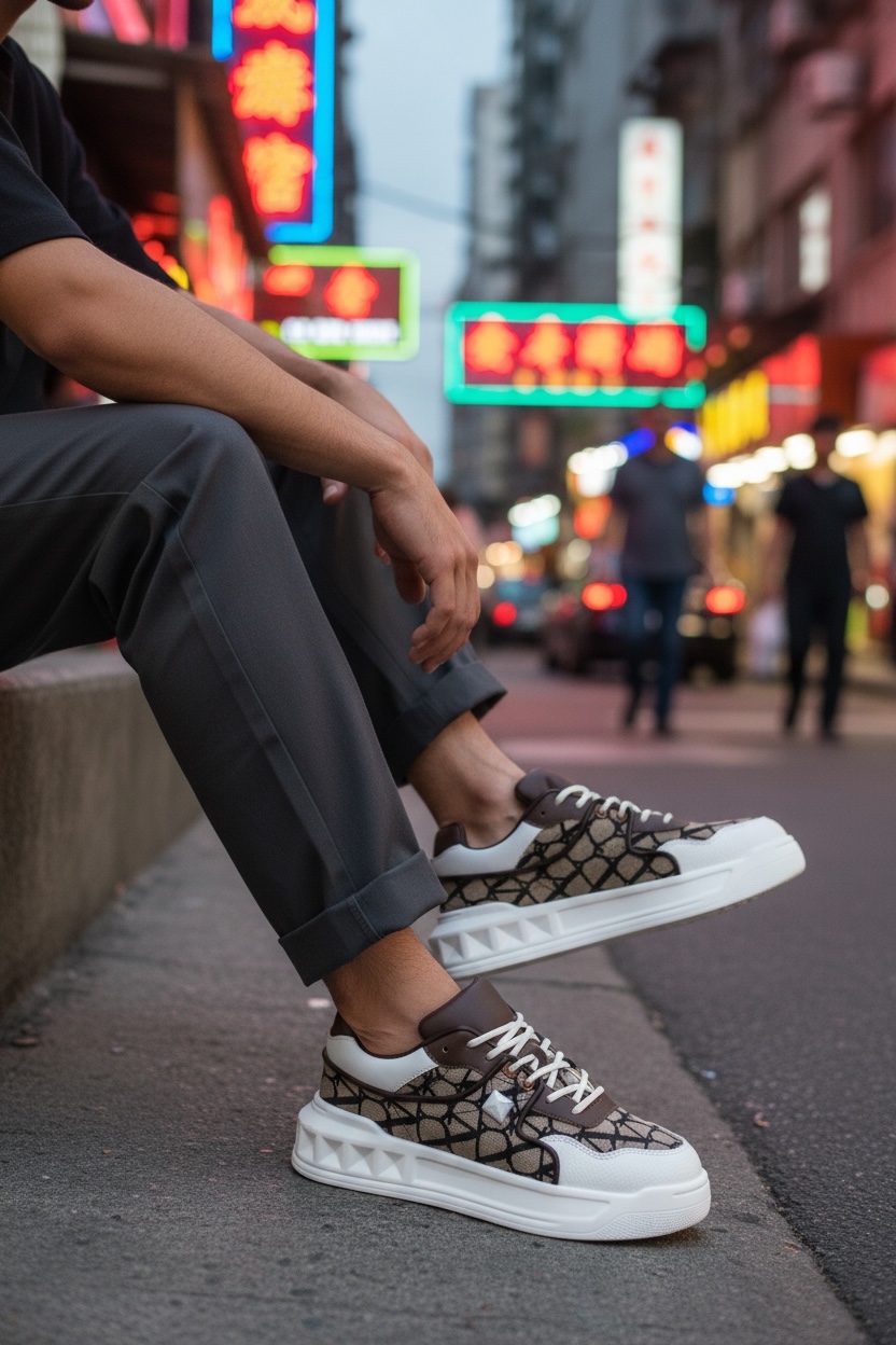 Adidași Casual Bărbați Albi cu Auriu VLT L75