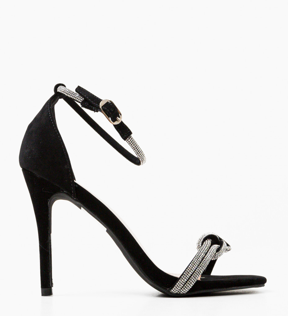 Sandale Dama Selor Negri cu Toc Elegant - imagine 4
