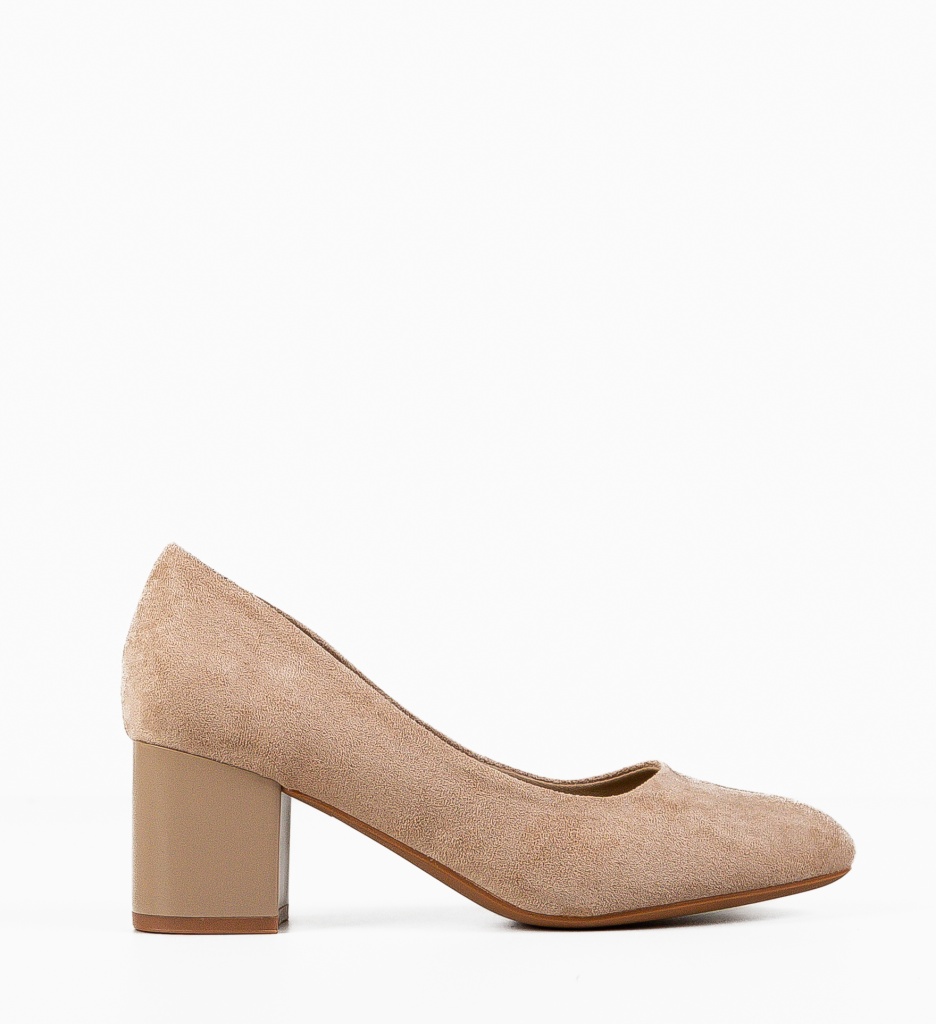 Pantofi Dama Kedel Bej cu Toc - Stil Feminin - imagine 4