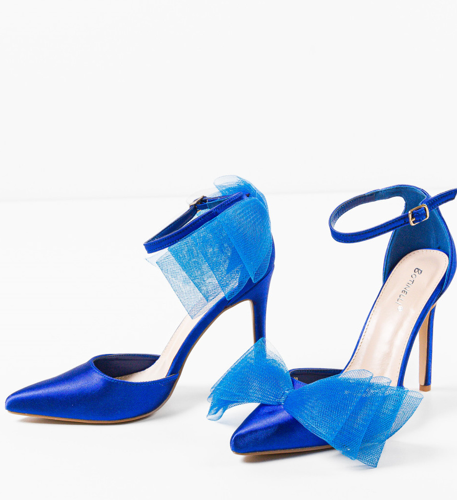 Pantofi dama Jarh Albastri eleganți - imagine 6