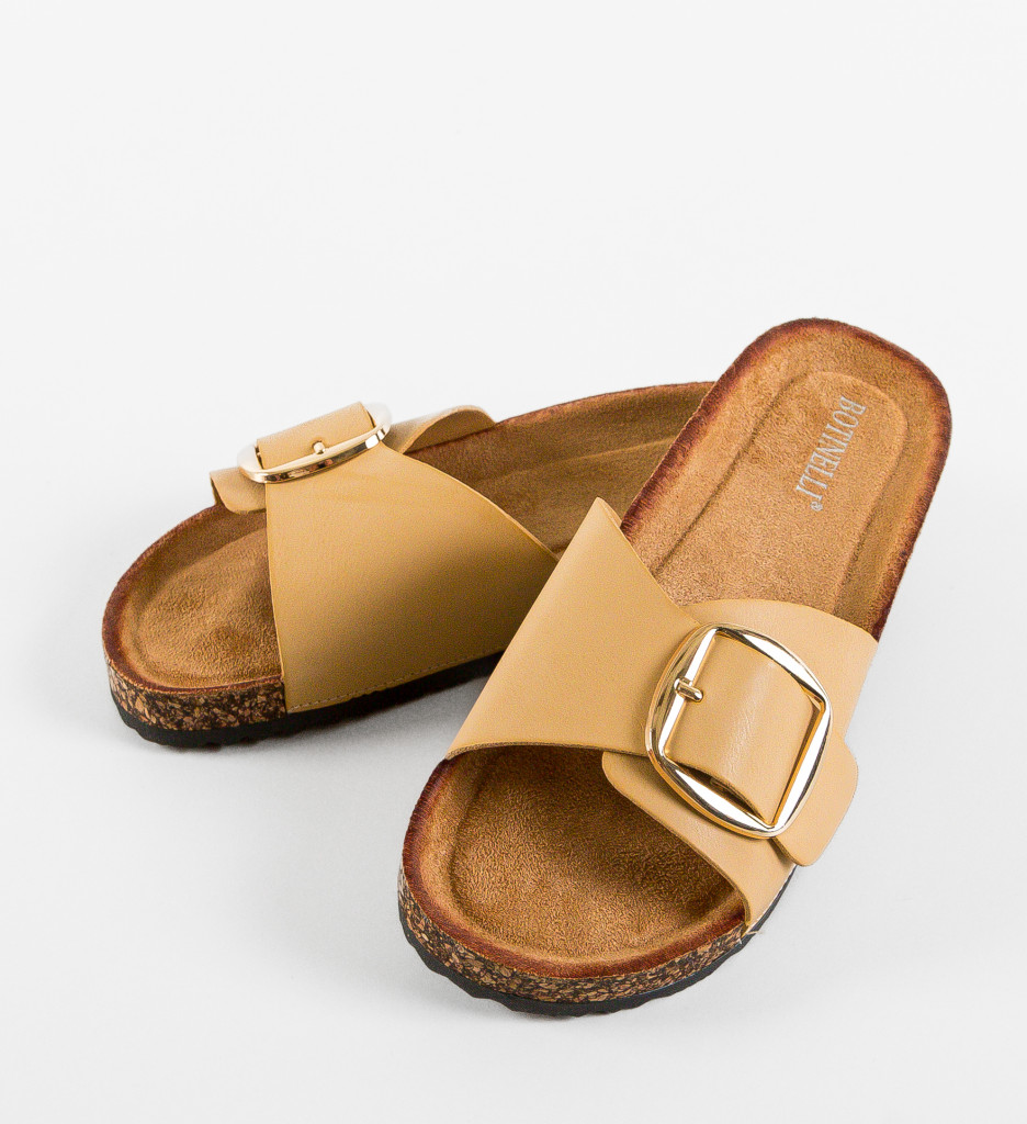 Papuci Dama Terry Bej - Confort și Stil - imagine 6