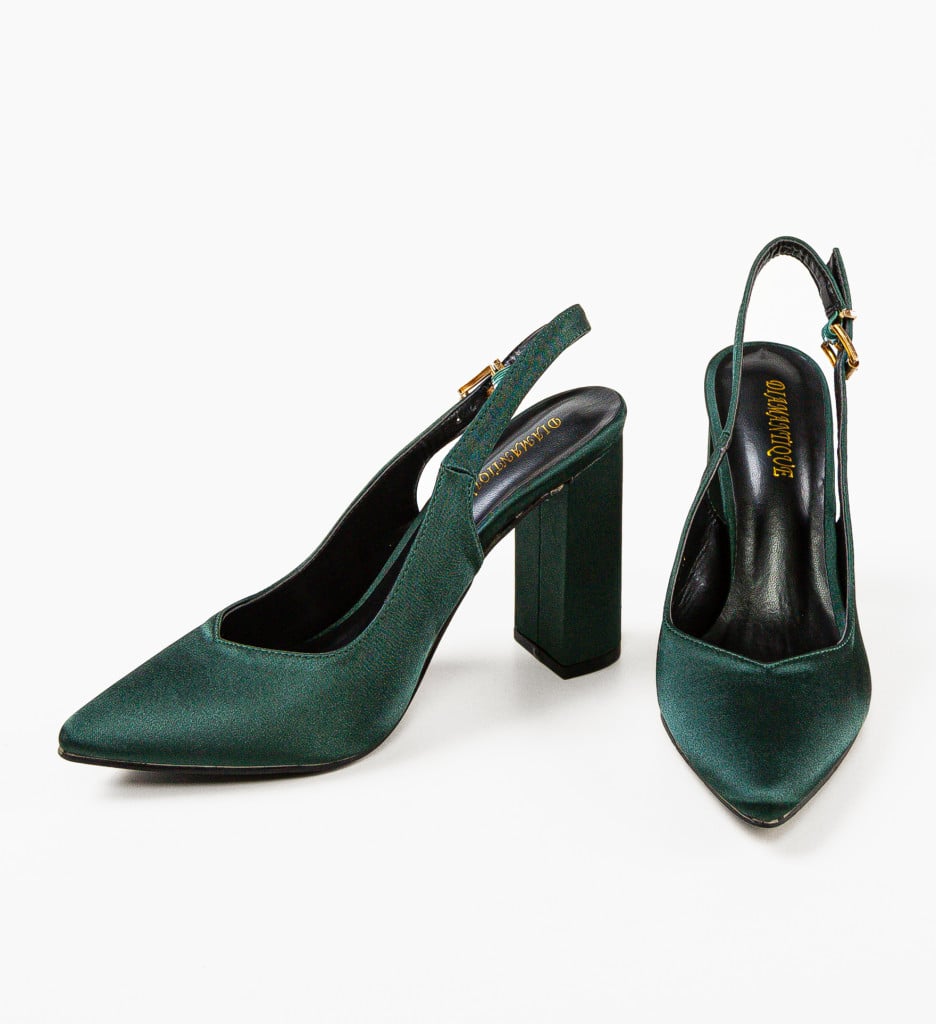 Pantofi Anhelina Verzi cu Toc Eleganți - imagine 9