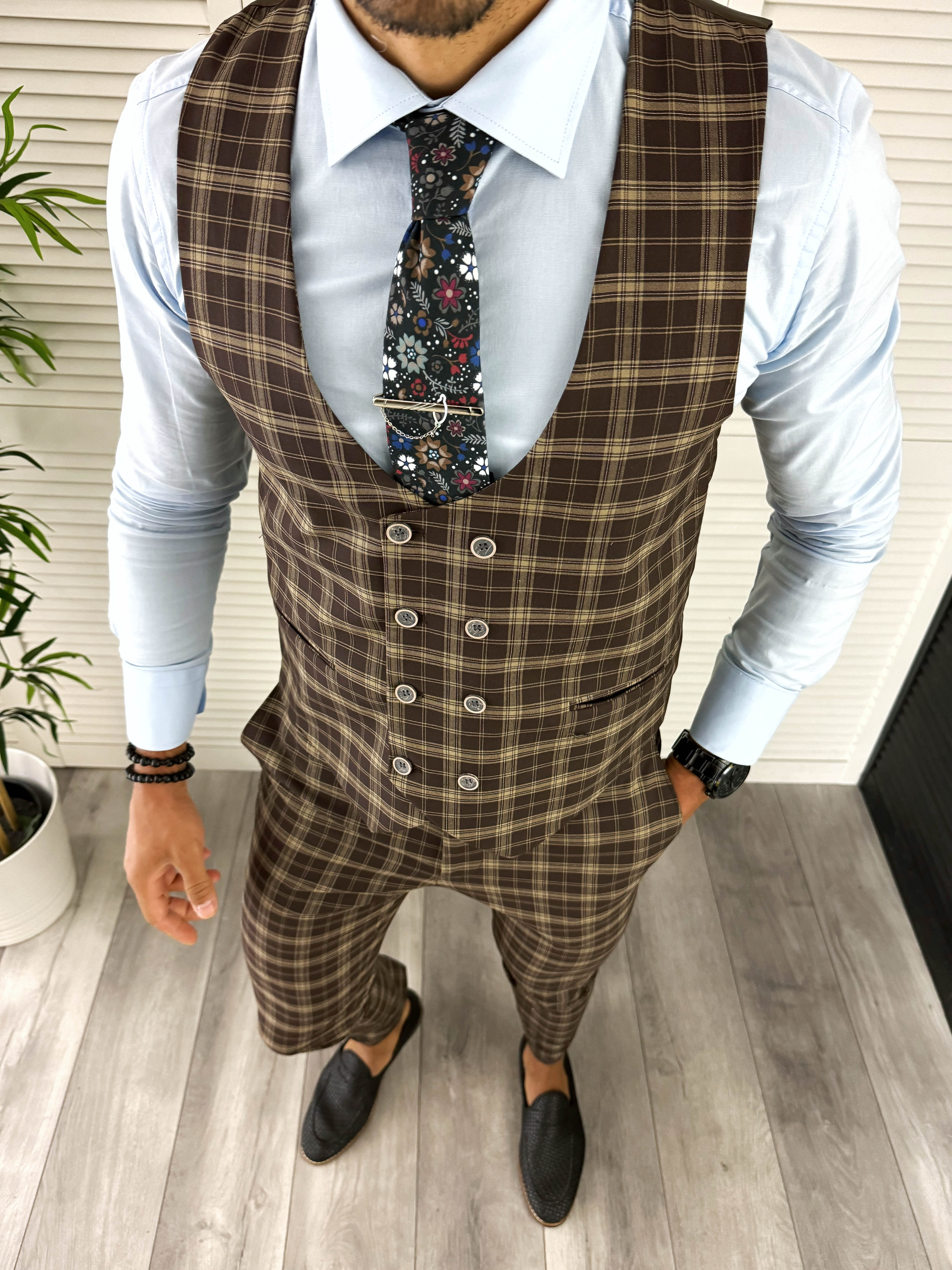 Compleu Barbati Vesta+Pantaloni Elegant Slim Fit