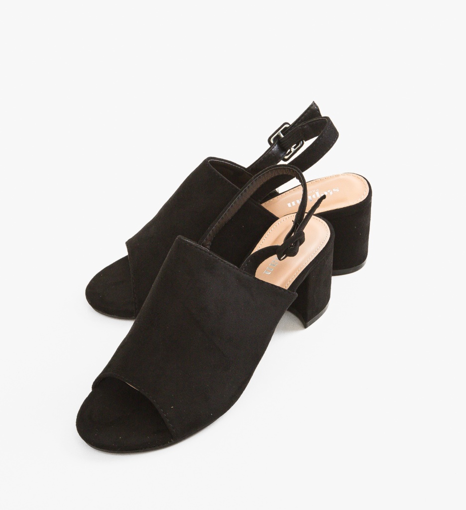 Sandale Dama Wannin Negre cu Toc Elegant - imagine 4
