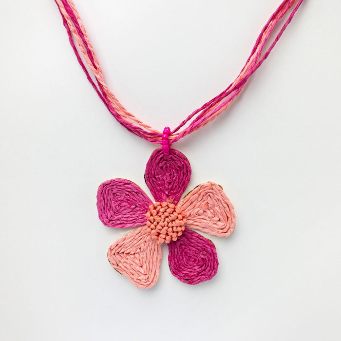 Colier Multistrand Floare Roz & Fucsia | Shopika