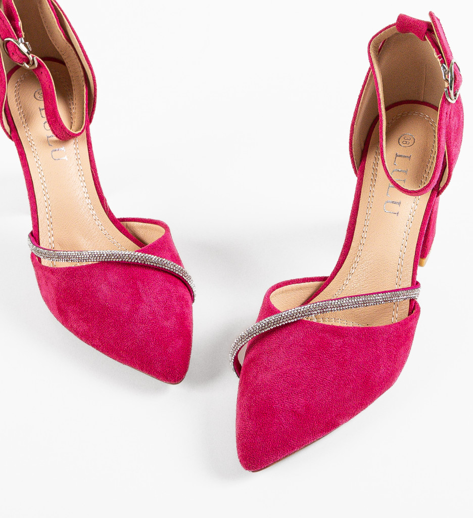 Pantofi Dem Fuchsia cu Toc Elegant - imagine 6