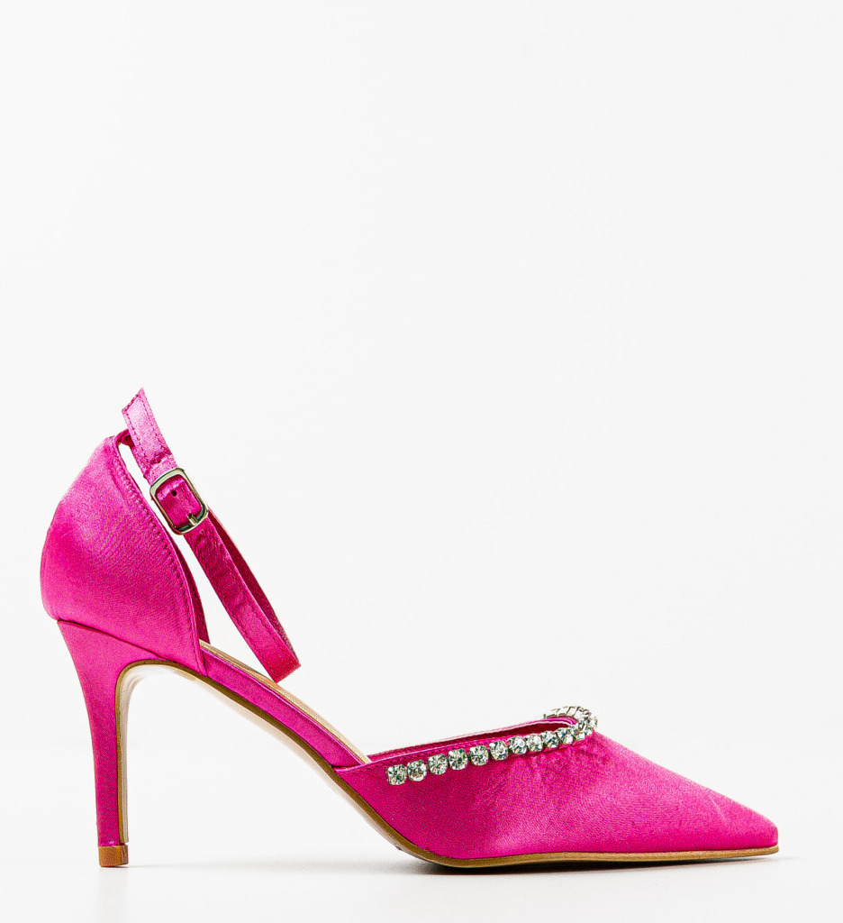 Pantofi Dama Aine Fuchsia cu Toc Eleganți - imagine 4
