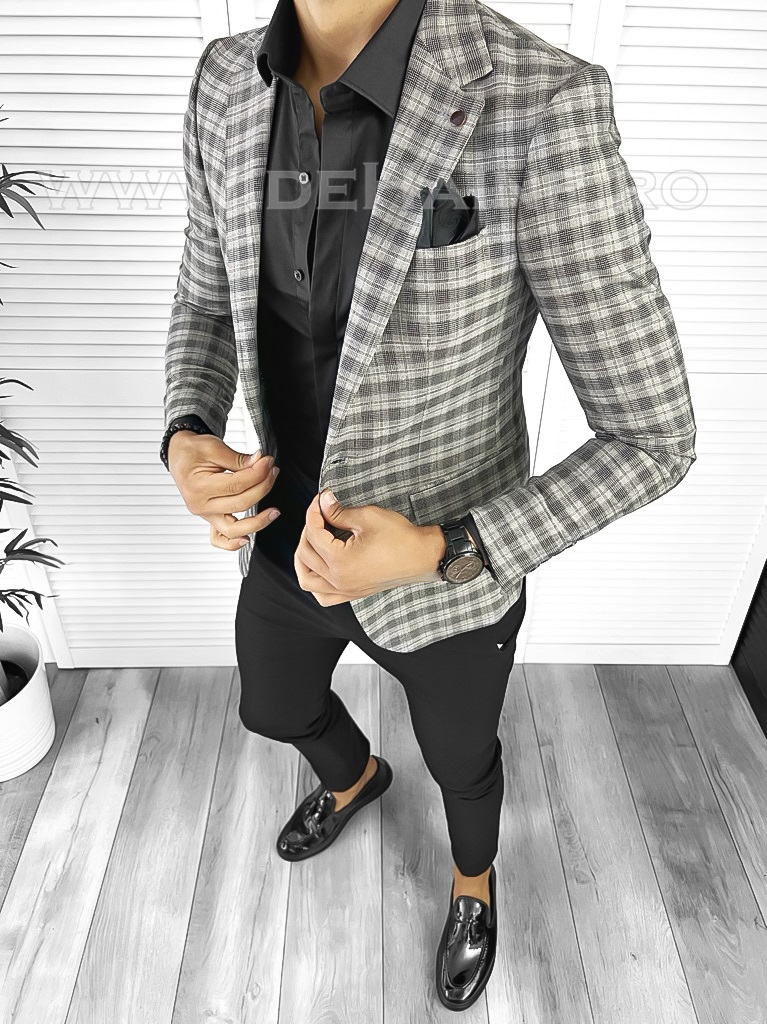 Sacou Barbati Carouri Slim Fit Elegant