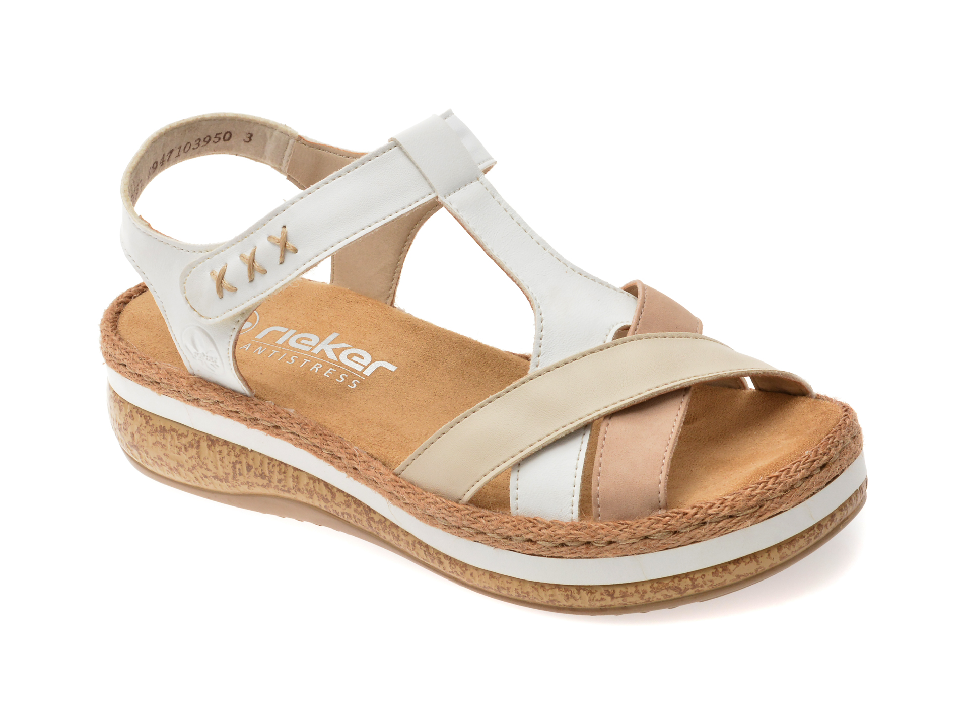 Sandale Rieker V0919 Albe | Confort Premium Vară