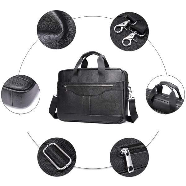 Servieta Andy GT1310 Piele Naturală Laptop Negru - imagine 4