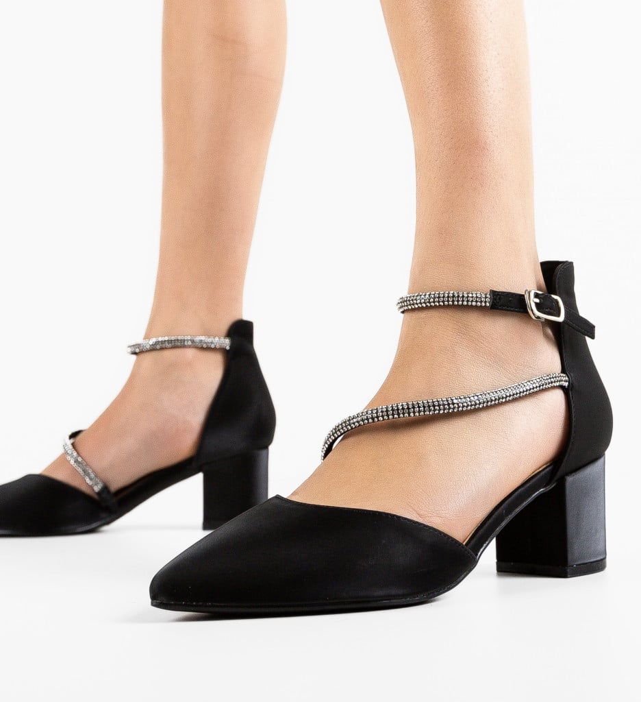Pantofi Haari Negri Eleganți cu Toc - imagine 5