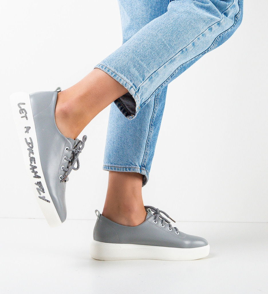 Pantofi Casual Dama Constance Gri - Confort & Stil - imagine 3