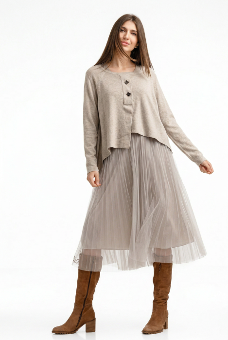 Rochie Suprapusa U See Bej | Stil Elegant Versatil