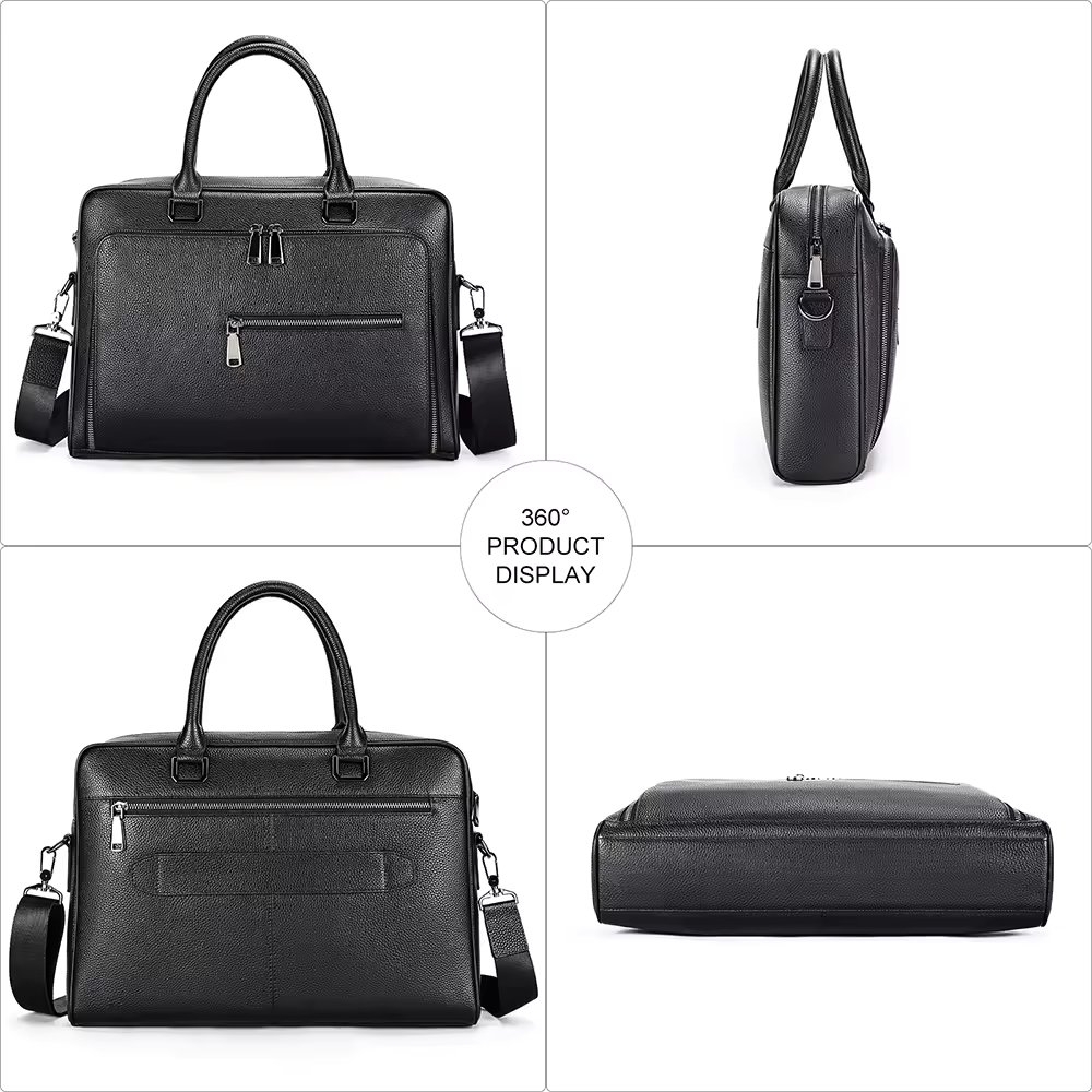Servieta Barbati Eron GT3282 Piele Naturala Negru - imagine 6
