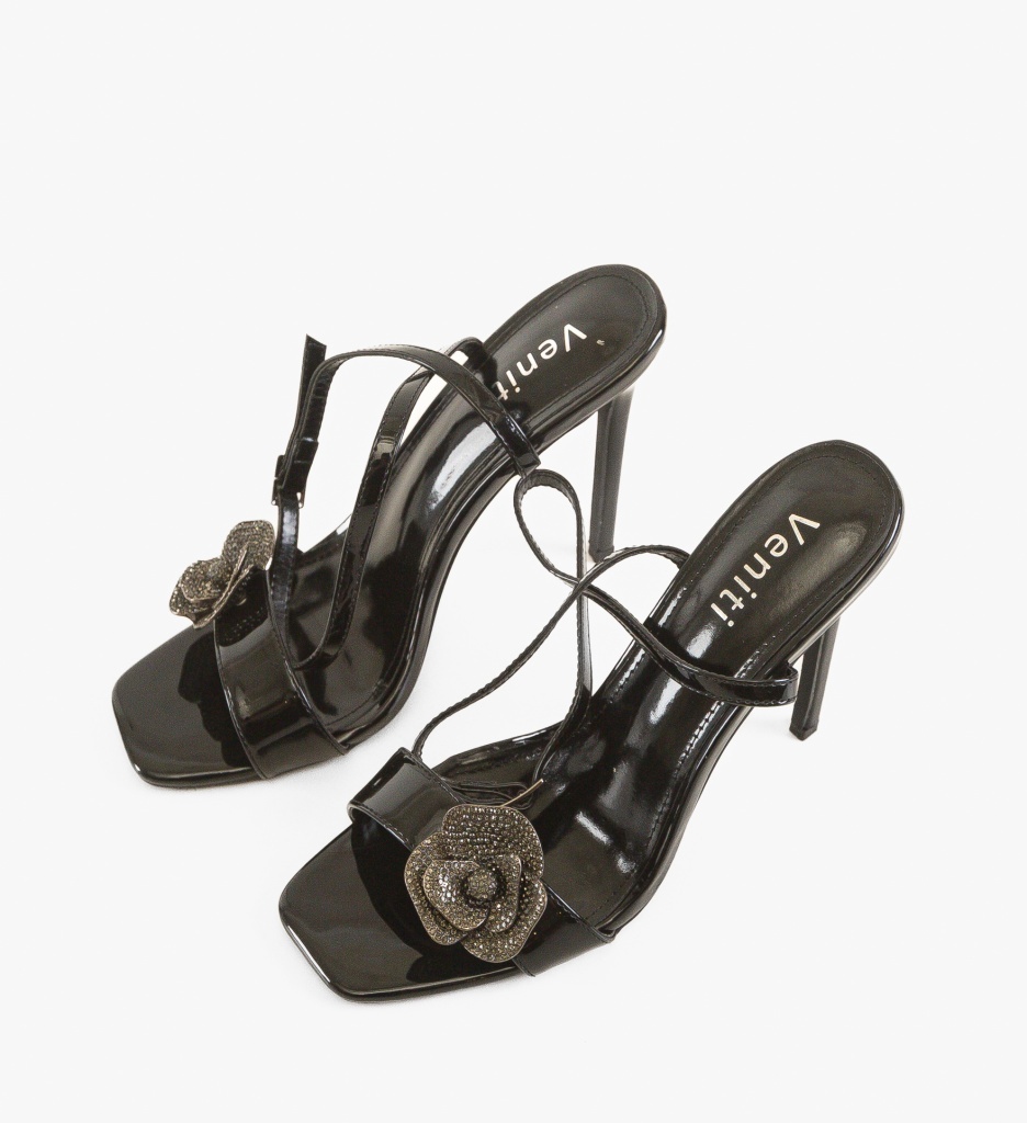 Sandale cu Toc Venara Negre - Eleganță Asigurată - imagine 6