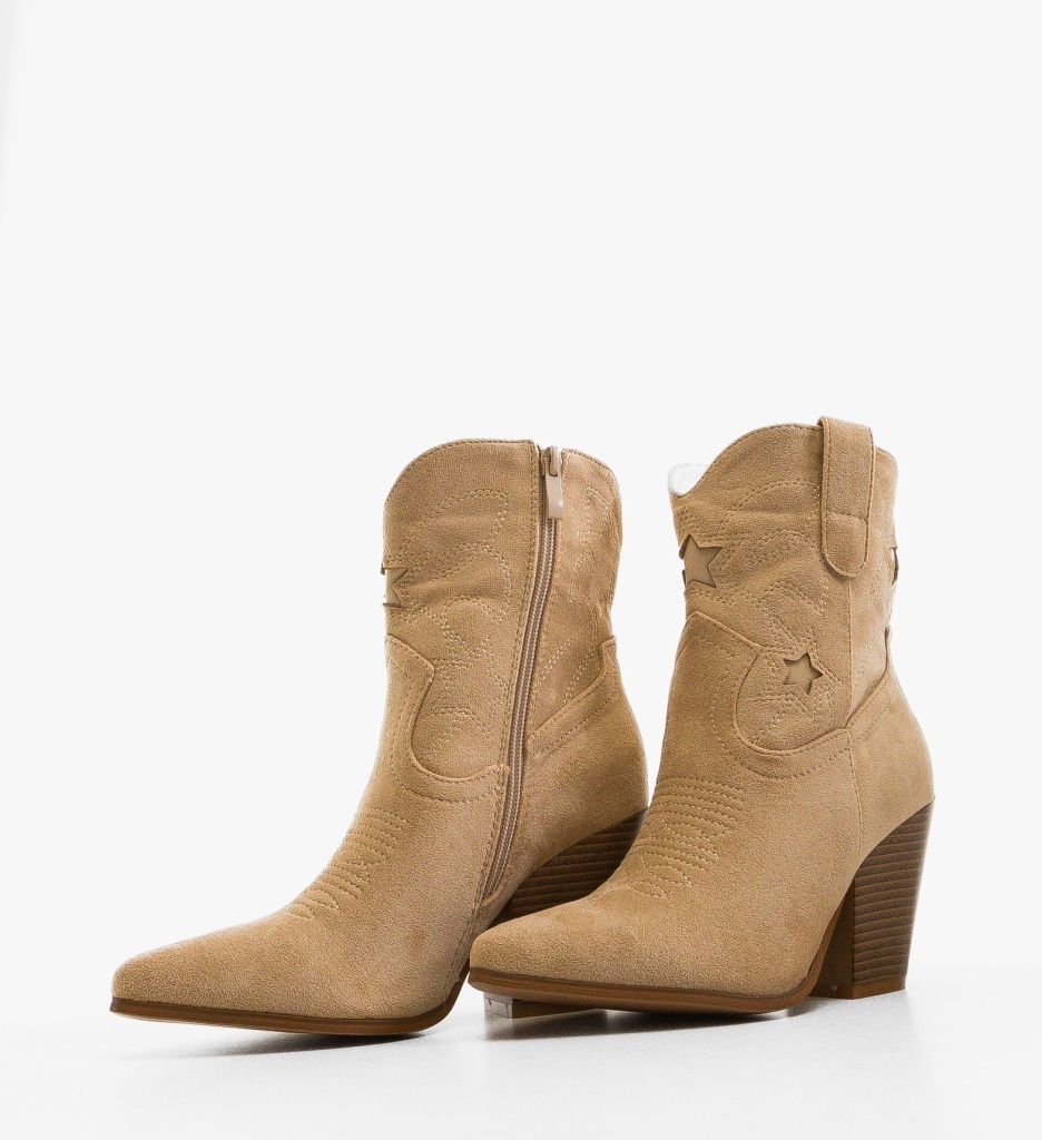 Botine Dama Vanna Bej Depurtat - Eleganță - imagine 4